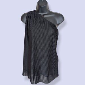 Armani Exchange Black One-Shoulder Flowy Top